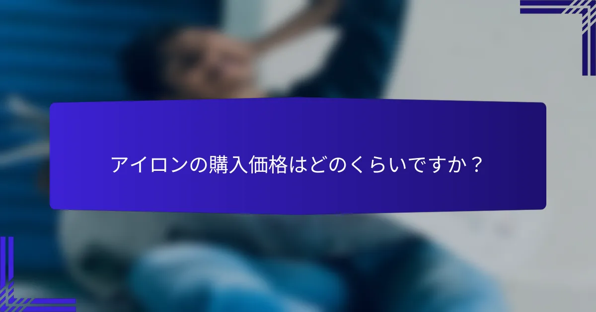 アイロンの購入価格はどのくらいですか？