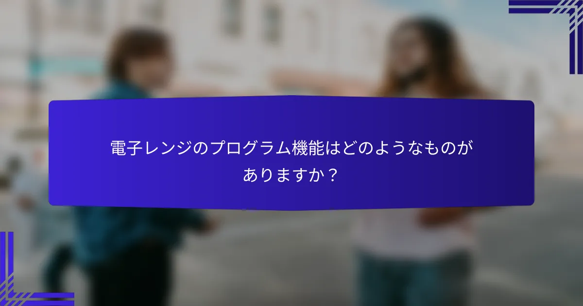電子レンジのプログラム機能はどのようなものがありますか?