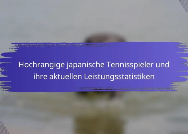 Hochrangige japanische Tennisspieler und ihre aktuellen Leistungsstatistiken