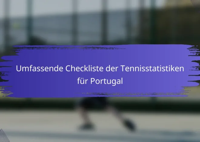Umfassende Checkliste der Tennisstatistiken für Portugal