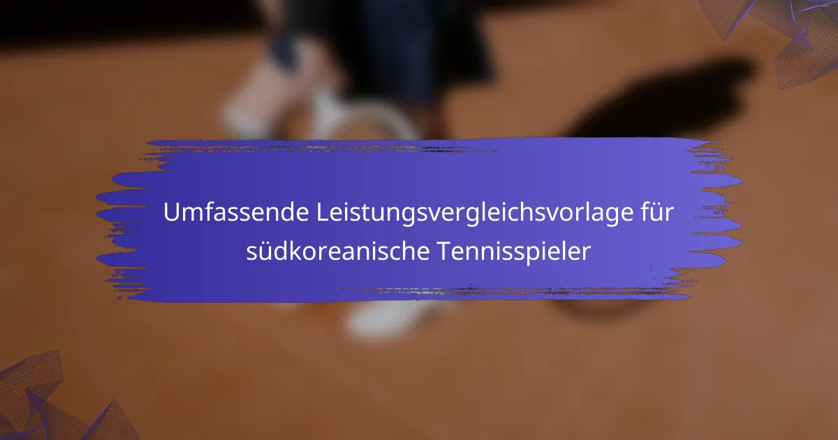 Umfassende Leistungsvergleichsvorlage für südkoreanische Tennisspieler