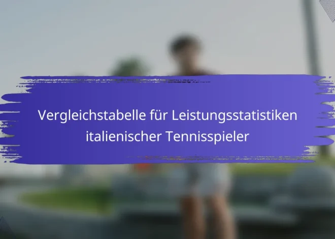 Vergleichstabelle für Leistungsstatistiken italienischer Tennisspieler