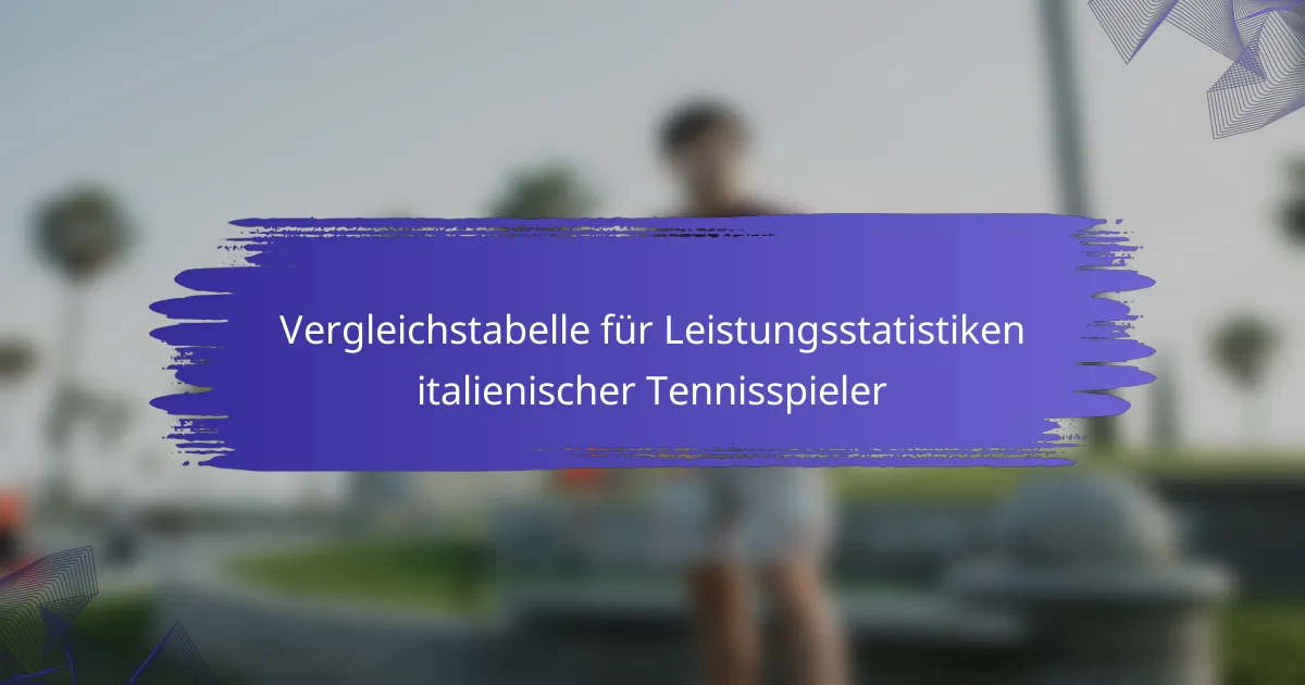Vergleichstabelle für Leistungsstatistiken italienischer Tennisspieler