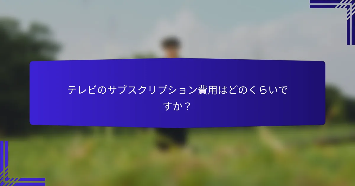 テレビのサブスクリプション費用はどのくらいですか？