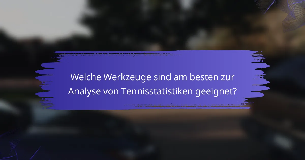 Welche Werkzeuge sind am besten zur Analyse von Tennisstatistiken geeignet?
